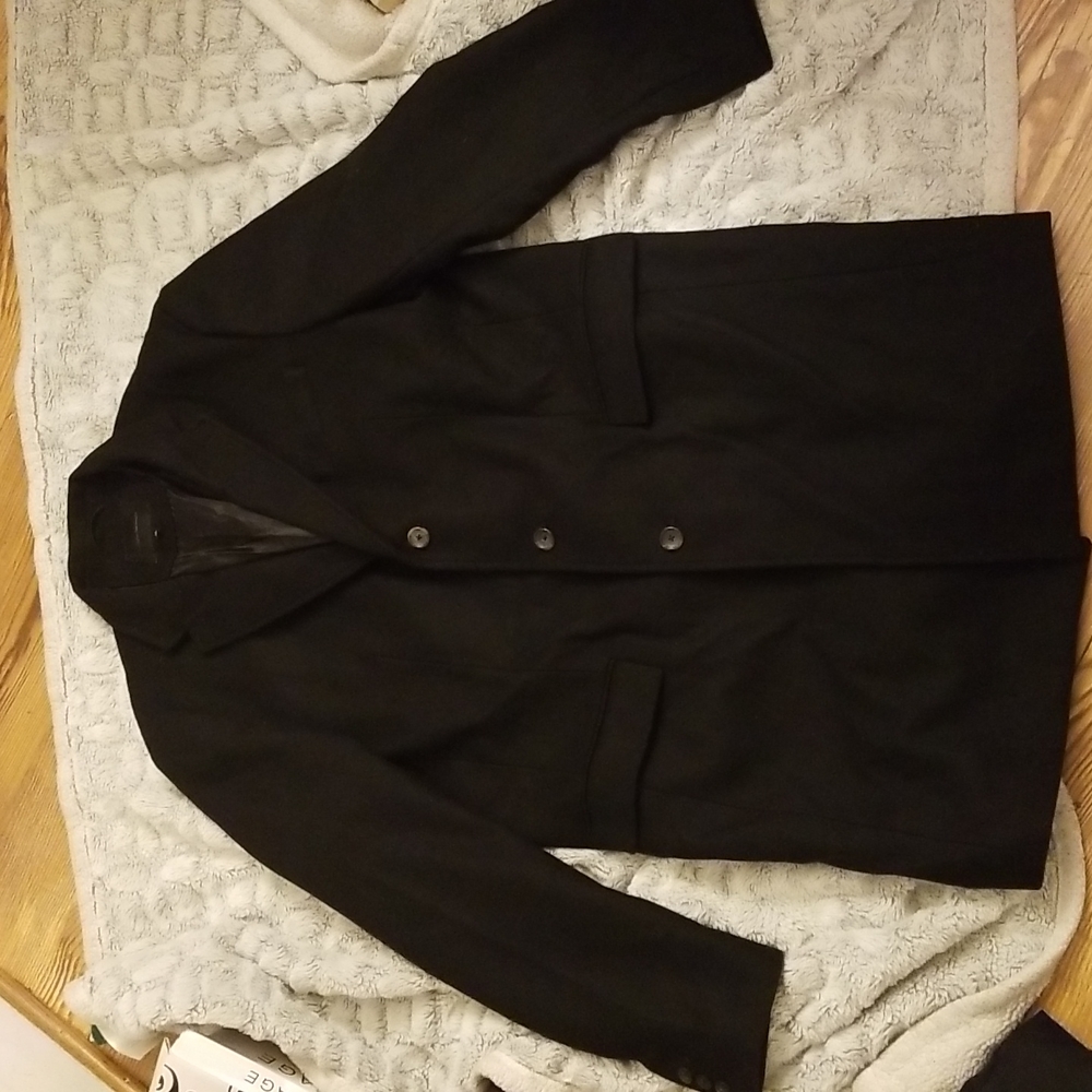 Black Men's Banana Republic wool peacoat